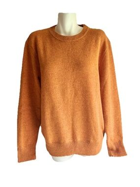 New Men’s J. Crew Burn Orange 100% Lamb Wool Pullover size L